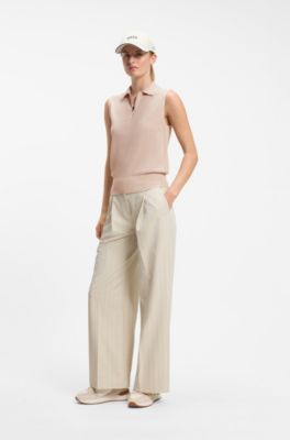 BOSS x AO sleeveless knit polo, Light Pink