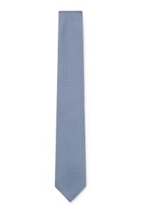 Silk-blend tie with micro pattern, Light Blue