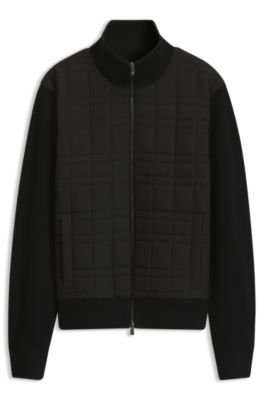Virgin-wool hybrid jacket , Black