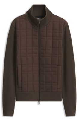 Virgin-wool hybrid jacket , Dark Brown