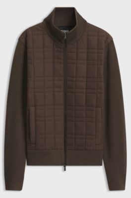 Virgin-wool hybrid jacket , Dark Brown