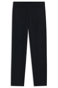Regular-fit trousers in a wool and cashmere knit, Dark Blue