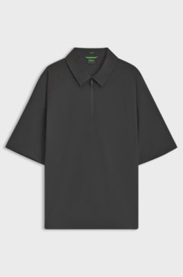 BOSS x AO quarter-zip overshirt, Black