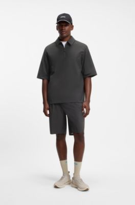 BOSS x AO quarter-zip overshirt, Black