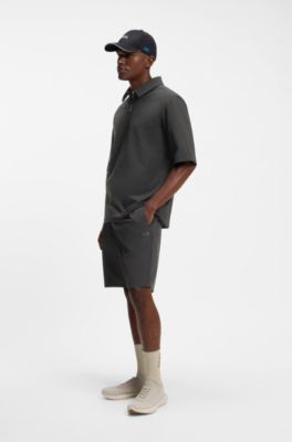 BOSS x AO quarter-zip overshirt, Black