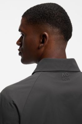 BOSS x AO quarter-zip overshirt, Black