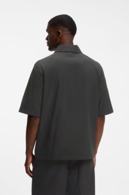 BOSS x AO quarter-zip overshirt, Black