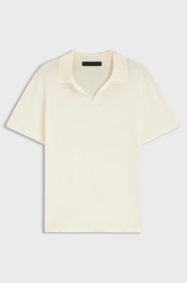 BOSS BY BECKHAM knit polo in virgin wool, Natural
