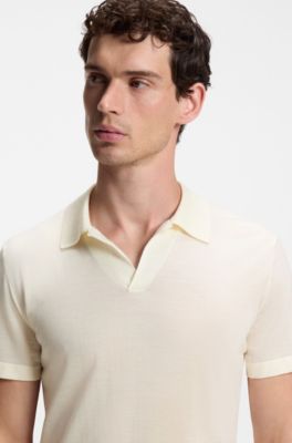 BOSS BY BECKHAM knit polo in virgin wool, Natural