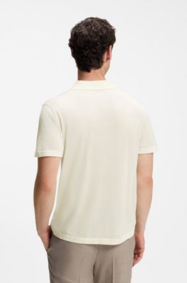 BOSS BY BECKHAM knit polo in virgin wool, Natural