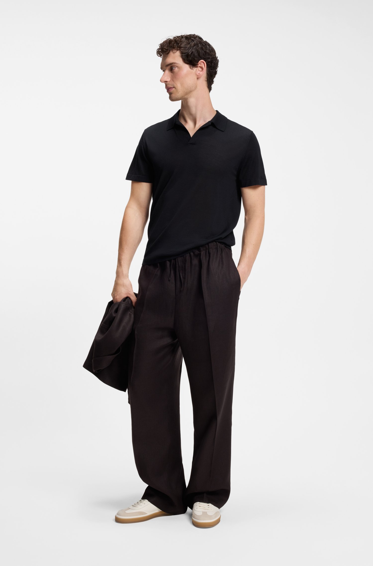 Boss BY BECKHAM knit polo in virgin wool stickade tröjor herr – bild 2
