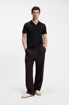 BOSS BY BECKHAM knit polo in virgin wool, Dark Blue