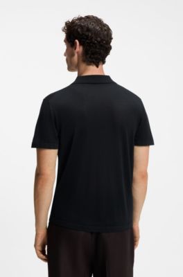 BOSS BY BECKHAM knit polo in virgin wool, Dark Blue