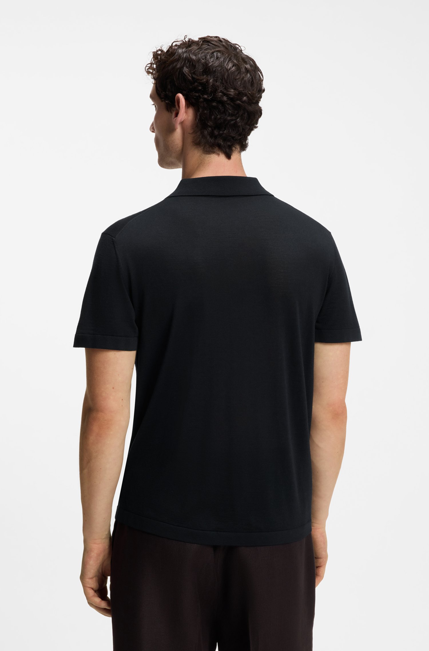 Boss BY BECKHAM knit polo in virgin wool stickade tröjor herr – bild 3