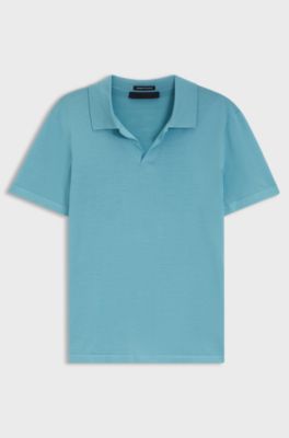 BOSS BY BECKHAM knit polo in virgin wool, Blue