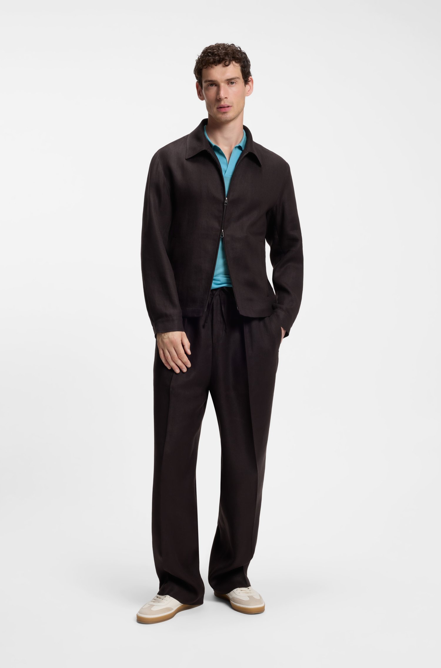 Boss BY BECKHAM knit polo in virgin wool stickade tröjor herr – bild 2