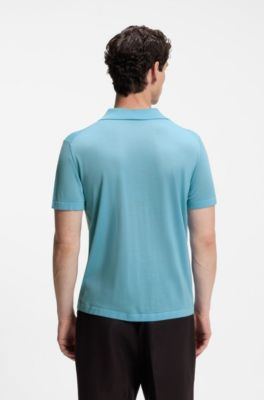 BOSS BY BECKHAM knit polo in virgin wool, Blue