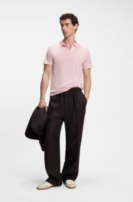 BOSS BY BECKHAM knit polo in virgin wool, Light Pink