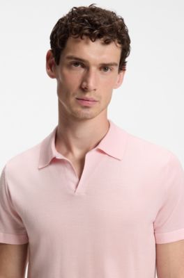 BOSS BY BECKHAM knit polo in virgin wool, Light Pink