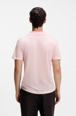BOSS BY BECKHAM knit polo in virgin wool, Light Pink