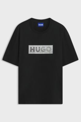 Statement graphic-print T-shirt in cotton jersey, Black