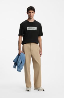 Statement graphic-print T-shirt in cotton jersey, Black