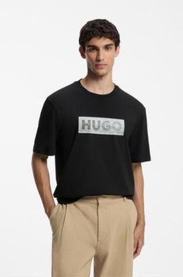 Statement graphic-print T-shirt in cotton jersey, Black
