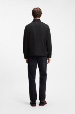HUGO x RB zipped shirt with bull motif, Black