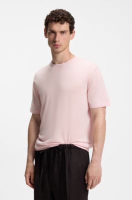 BOSS BY BECKHAM knit T-shirt in virgin wool, Light Pink