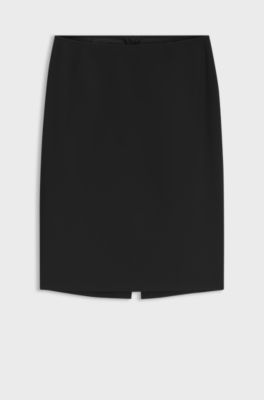 Virgin-wool pencil skirt, Black