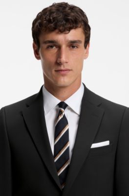 Two-piece wool-blend suit, Black