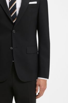 Two-piece wool-blend suit, Black