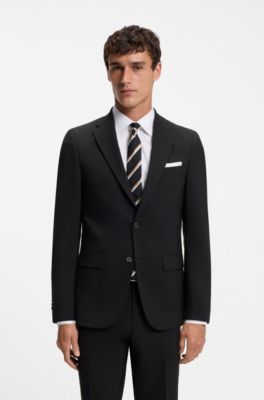 Two-piece wool-blend suit, Black