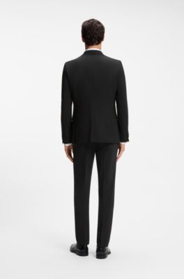 Two-piece wool-blend suit, Black