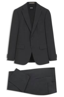 Two-piece suit in a melange stretch-wool blend 1