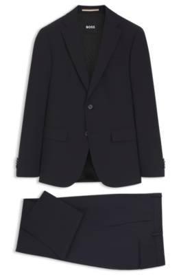 Two-piece suit in a melange stretch-wool blend 1