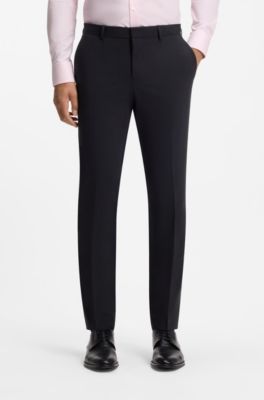 Two-piece suit in a melange stretch-wool blend, Dark Blue