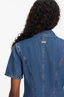 Denim shift dress, Blue