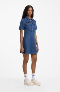 Denim shift dress, Blue