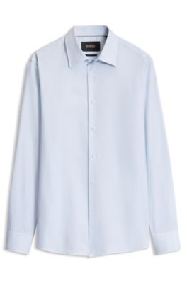 Slim-fit cotton shirt, Light Blue