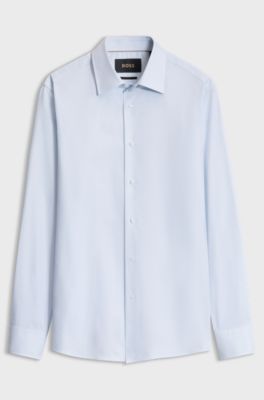 Slim-fit cotton shirt, Blue