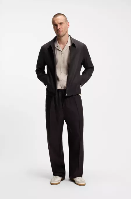 BOSS BY BECKHAM Relaxed-Fit Jacke aus Leinen