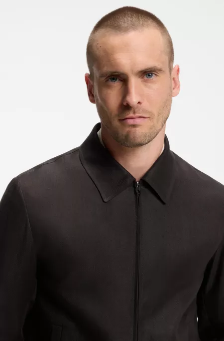 BOSS BY BECKHAM relaxed-fit linen jacket