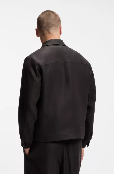 BOSS BY BECKHAM relaxed-fit linen jacket