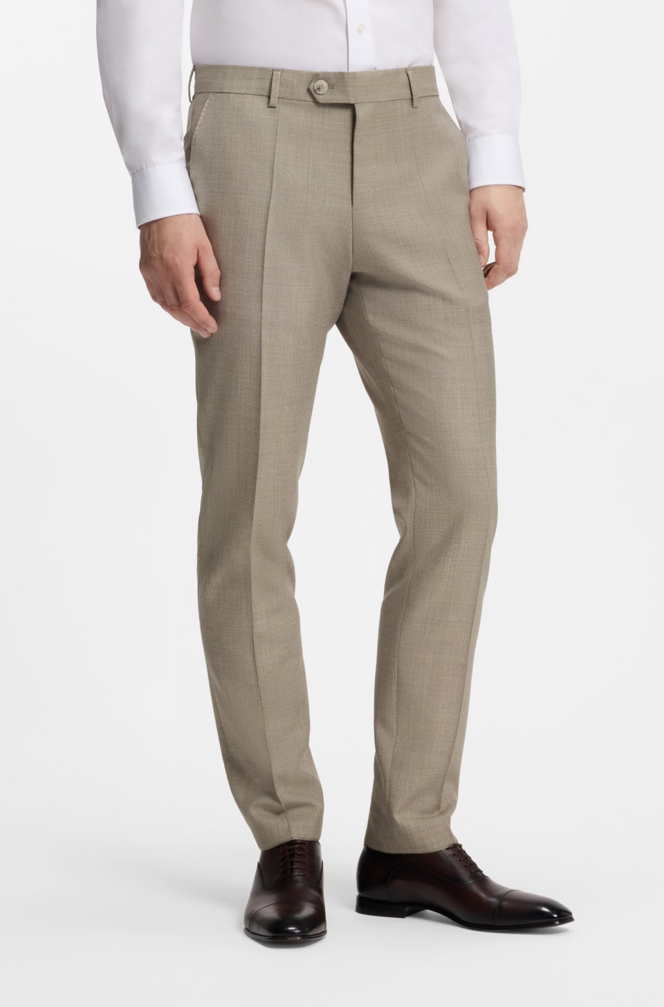 BY BECKHAM slim-fit suit trousers in virgin wool
