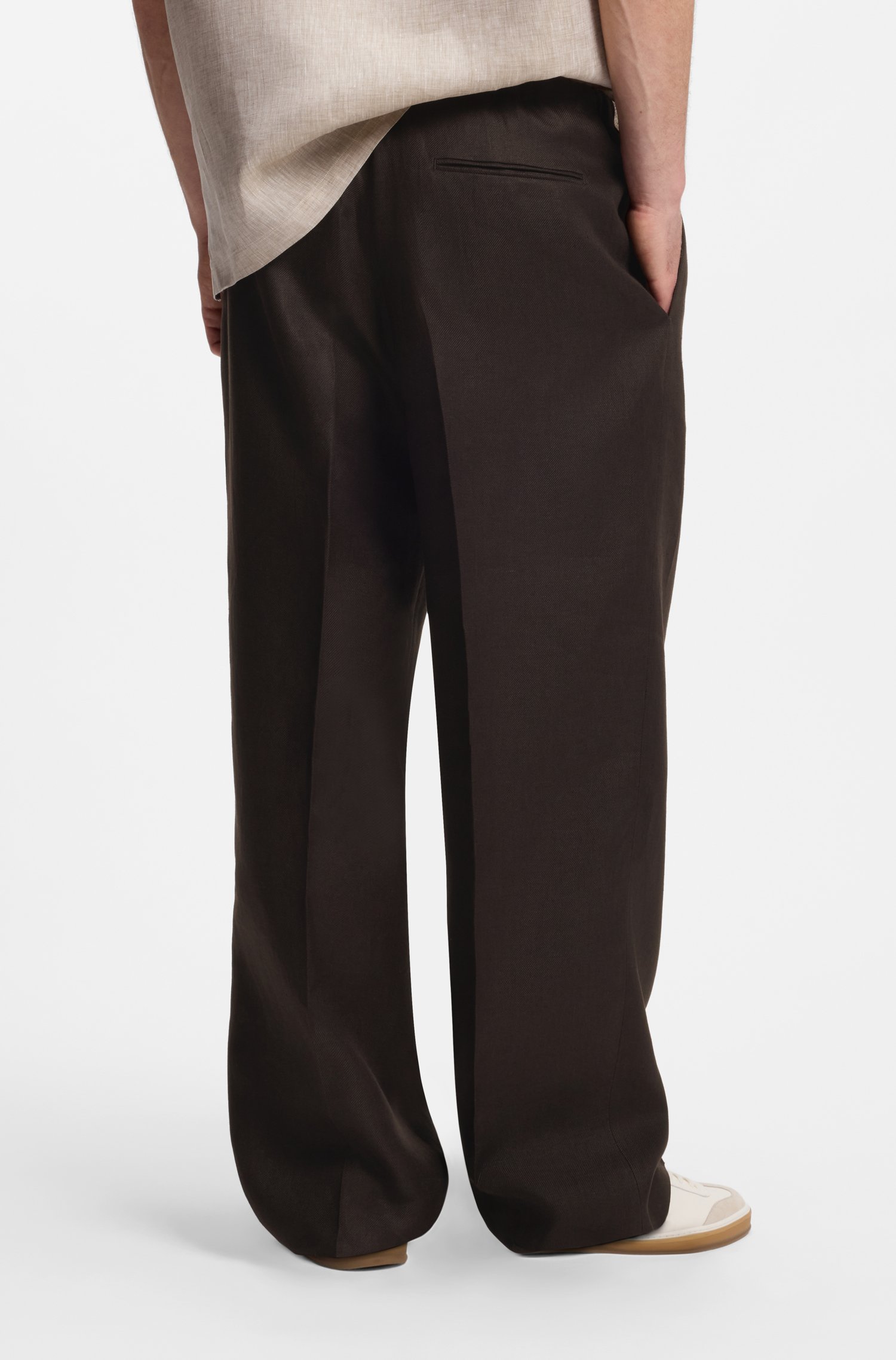 Boss BY BECKHAM relaxed-fit linen trousers byxor herr – bild 2