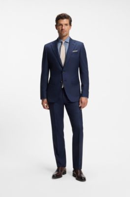 Regular-fit cotton-cashmere shirt, Blue