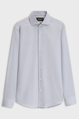 Camisa regular fit de algod&oacute;n, Celeste