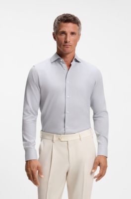 Camisa regular fit de algod&oacute;n, Celeste