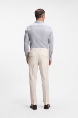 Camisa regular fit de algod&oacute;n, Celeste
